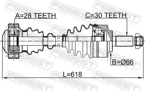 FEBEST Drive Shaft (1614-639)