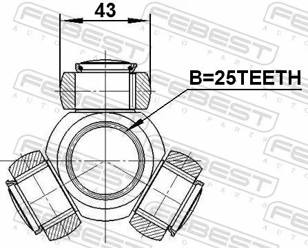 FEBEST Spider Assembly, drive shaft (1616-169)