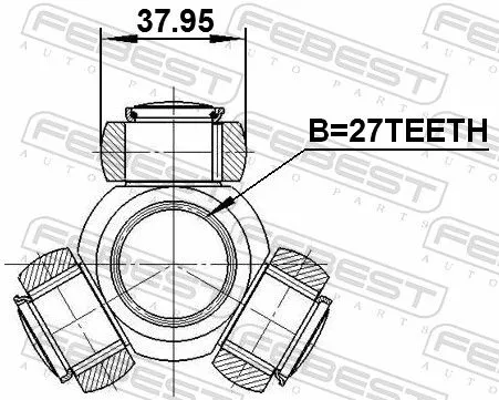 FEBEST Spider Assembly, drive shaft (1616-221)