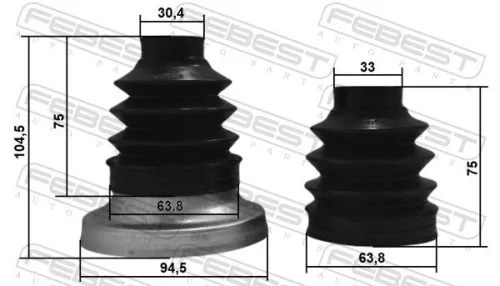FEBEST Bellow, drive shaft (1617P-212R)