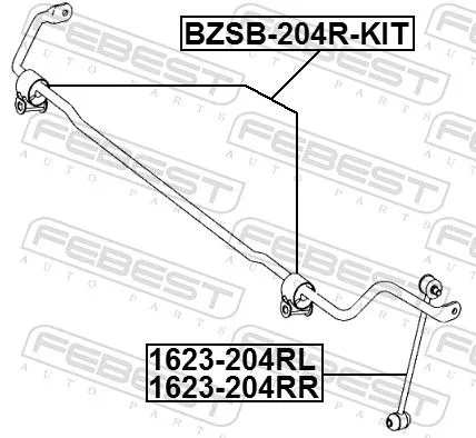 FEBEST Link/Coupling Rod, stabiliser bar (1623-204RL)