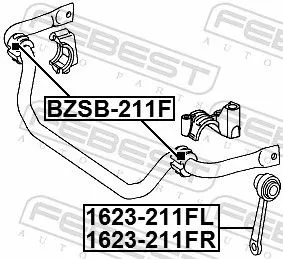 FEBEST Link/Coupling Rod, stabiliser bar (1623-211FL)