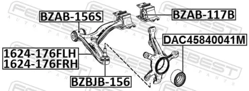 FEBEST Control/Trailing Arm, wheel suspension (1624-176FRH)