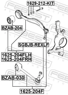 FEBEST Control/Trailing Arm, wheel suspension (1625-204FLH)
