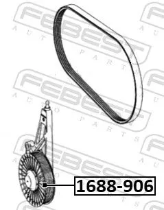 FEBEST Deflection/Guide Pulley, V-ribbed belt (1688-906)
