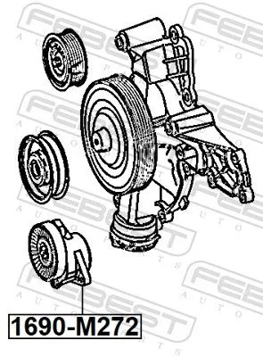 FEBEST Belt Tensioner, V-ribbed belt (1690-M272)