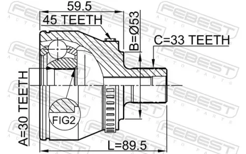 FEBEST Joint Kit, drive shaft (1710-004A45)