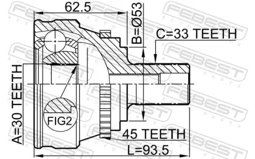 FEBEST Joint Kit, drive shaft (1710-005A45)