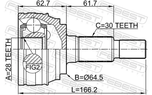 FEBEST Joint Kit, drive shaft (1710-Q7)