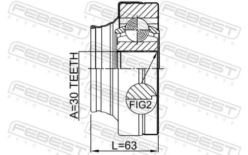 FEBEST Joint Kit, drive shaft (1711-Q7)