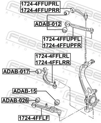 FEBEST Control/Trailing Arm, wheel suspension (1724-4FFLRL)