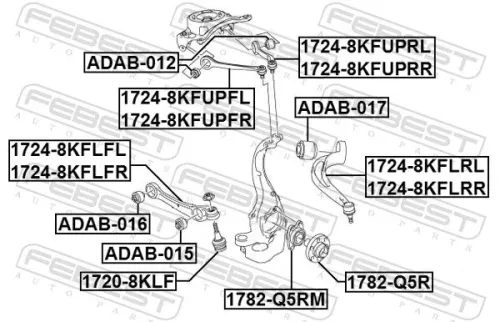 FEBEST Control/Trailing Arm, wheel suspension (1724-8KFUPRR)