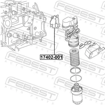 FEBEST Gasket, oil filter housing (17402-001)