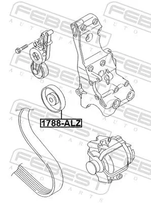 FEBEST Deflection/Guide Pulley, V-ribbed belt (1788-ALZ)