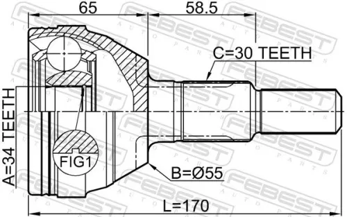 FEBEST Joint Kit, drive shaft (1810-ANT)