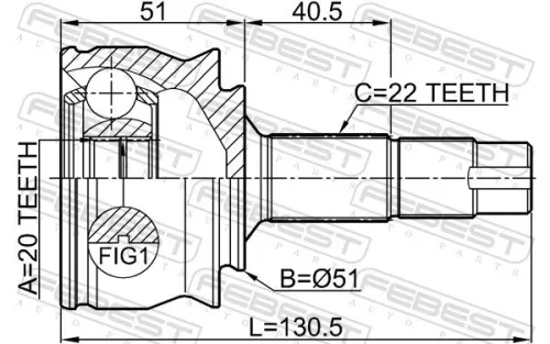 FEBEST Joint Kit, drive shaft (1810-CORD)