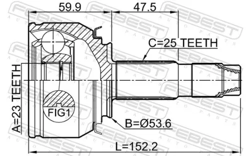 FEBEST Joint Kit, drive shaft (1810-MOK)