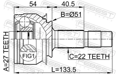 FEBEST Joint Kit, drive shaft (1810-Z14)