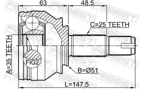 FEBEST Joint Kit, drive shaft (1810-Z16)