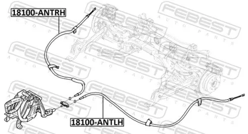 FEBEST Cable Pull, parking brake (18100-ANTRH)
