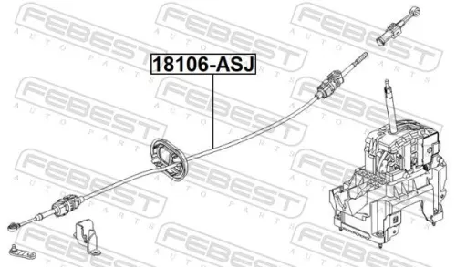 FEBEST Cable Pull, automatic transmission (18106-ASJ)