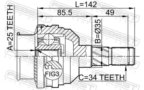 FEBEST Joint Kit, drive shaft (1811-5003)