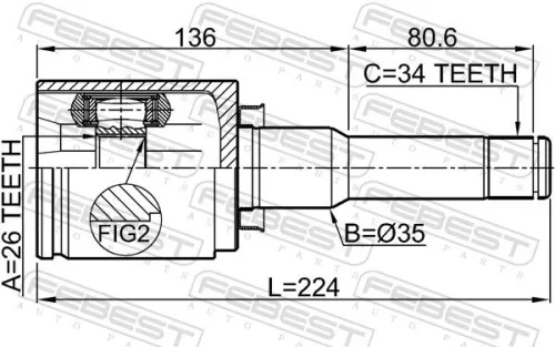 FEBEST Joint Kit, drive shaft (1811-A16LH)