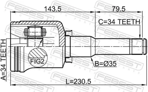FEBEST Joint Kit, drive shaft (1811-ANTLH)