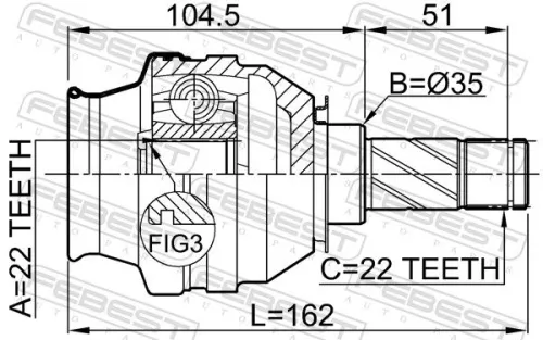 FEBEST Joint Kit, drive shaft (1811-ZAF)