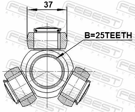 FEBEST Spider Assembly, drive shaft (1816-MOVA)