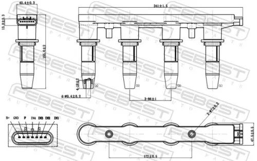 FEBEST Ignition Coil Unit (18640-002)