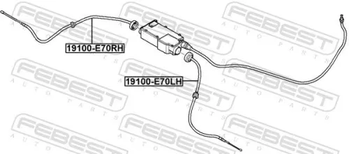 FEBEST Cable Pull, parking brake (19100-E70LH)