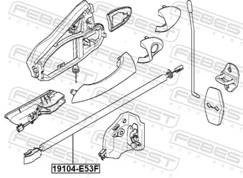 FEBEST Cable Pull, door release (19104-E53F)