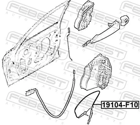 FEBEST Cable Pull, door release (19104-F10)