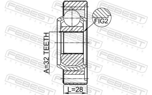FEBEST Joint, propshaft (1911-E46SHA)