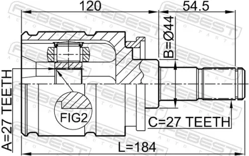 FEBEST Joint Kit, drive shaft (1911-X5LH)