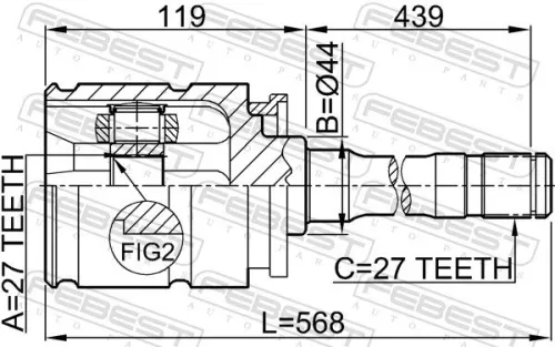 FEBEST Joint Kit, drive shaft (1911-X5RH)