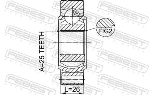 FEBEST Joint Kit, drive shaft (1911-X5RR)