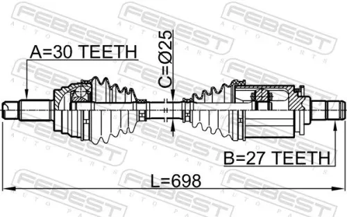 FEBEST Drive Shaft (1914-E70LH)