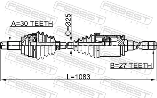 FEBEST Drive Shaft (1914-E70RH)