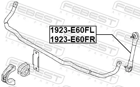FEBEST Link/Coupling Rod, stabiliser bar (1923-E60FL)