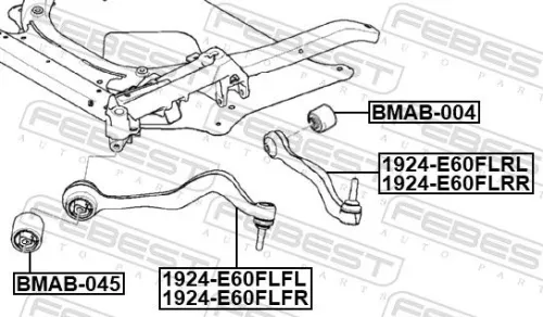 FEBEST Control/Trailing Arm, wheel suspension (1924-E60FLFL)