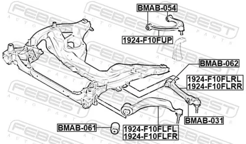 FEBEST Control/Trailing Arm, wheel suspension (1924-F10FLRR)