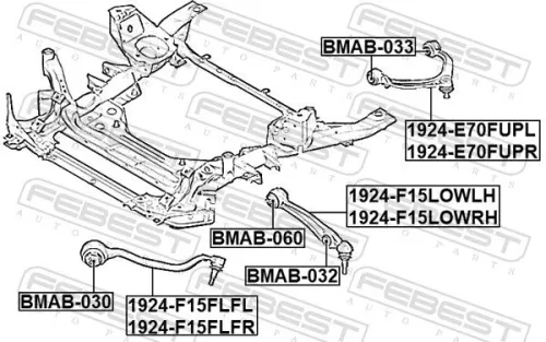 FEBEST Control/Trailing Arm, wheel suspension (1924-F15FLFR)