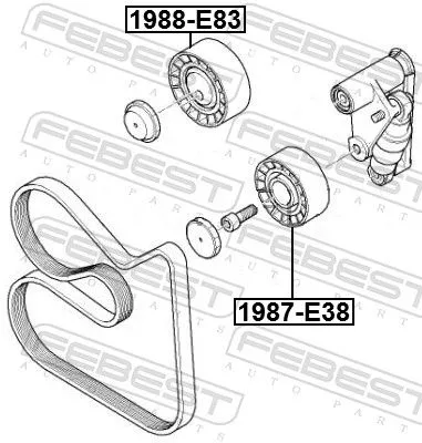 FEBEST Deflection/Guide Pulley, V-ribbed belt (1988-E83)