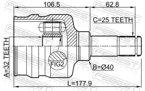 FEBEST Joint Kit, drive shaft (2011-CARLH)