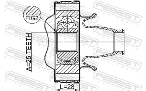FEBEST Joint, propshaft (2011-GRCHSHA)