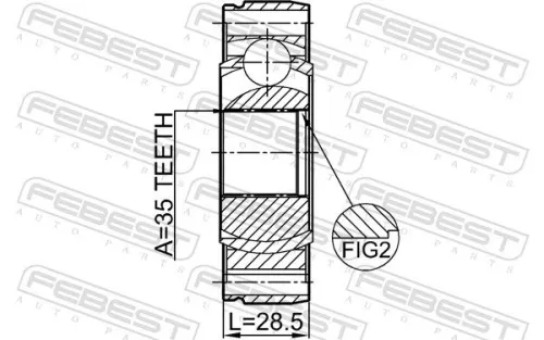 FEBEST Joint, propshaft (2011-JKSHA)