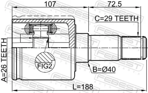 FEBEST Joint Kit, drive shaft (2011-JOULH)