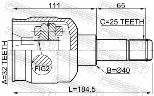 FEBEST Joint Kit, drive shaft (2011-SEB)